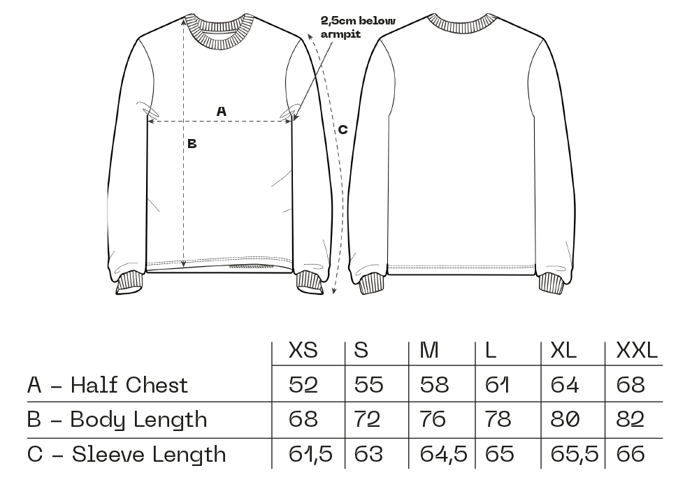 cypha size chart longsleeve